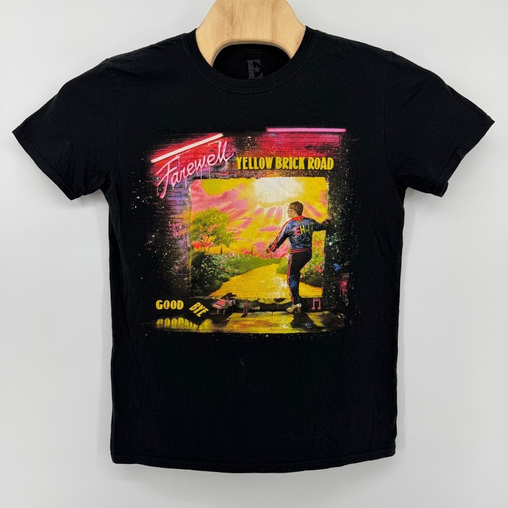 Elton John Graphic T-Shirt Mens M Black Farewell Yellow Brick Road 2018 Tour Tee - Picture 2 of 9